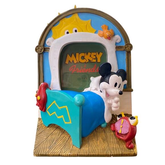 Vintage Disney Classic Mickey Mouse & Friends Picture Frame Bedtime Old School - Picture 1 of 12